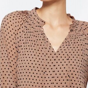 Polka Dot Blouse - Tan and Black